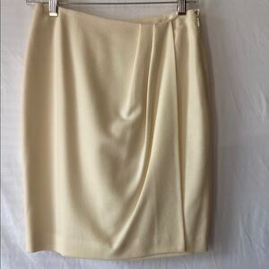 Lord & Taylor Cream Asymmetrical Pencil Skirt